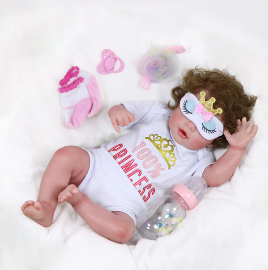 Aura – Poupée bébé reborn fille endormie de 53 cm, corps lesté, édition limitée