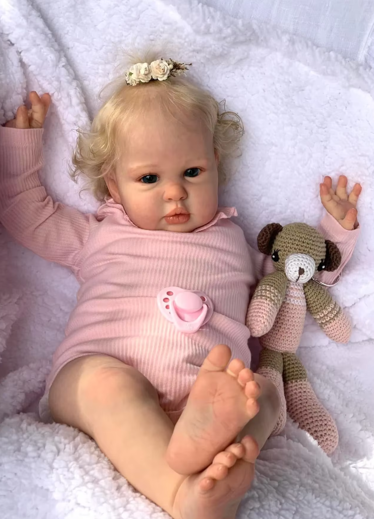 Ellie – 60 cm Reborn Babypuppe Mädchen mit Hand-Rooted Haar – Deine Kuschelfreundin in der Schweiz