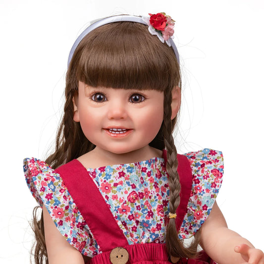 "Cammi" - La bambola reborn radiosa con sorriso - 55 cm, bambina completamente in silicone