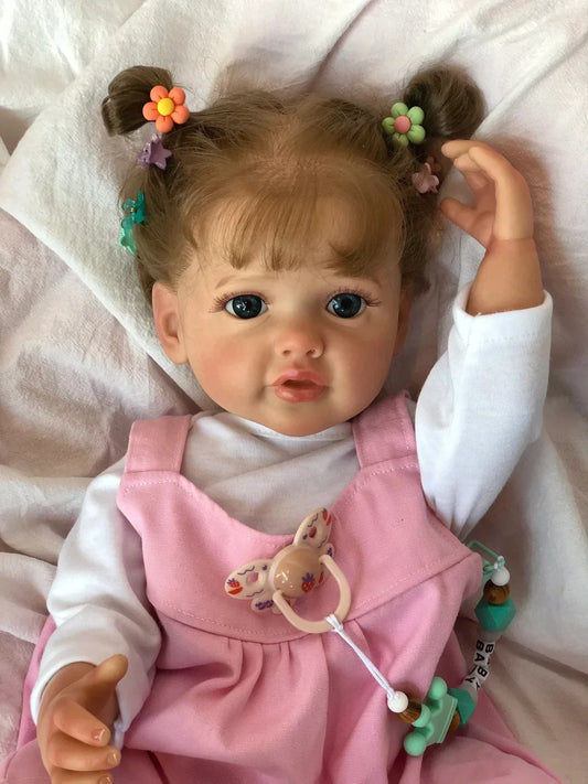 Bambola Reborn Bambina Principessa - 55 cm Interamente in Silicone con Vestiti e Accessori
