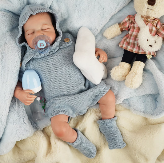 Archie – 43 cm Realistische Reborn Babypuppe Junge mit Weichem Stoffkörper