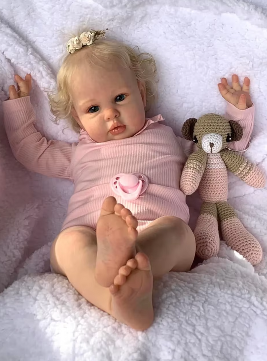Ellie – Bambola Reborn da 60 cm con capelli intrecciati a mano – La tua amica coccolosa in Svizzera