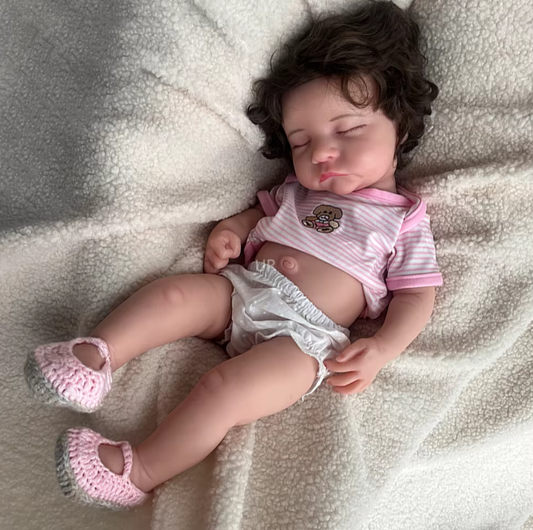 Levi – 50 cm Premium Reborn Babypuppe Mädchen aus Weichem Silikon mit Haar und Sichtbaren Adern – Reborn Puppe Schweiz