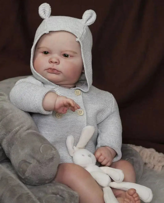 Milo – 60 cm lebensechte Reborn Babypuppe Junge mit blauen Augen & handbemaltem Haar