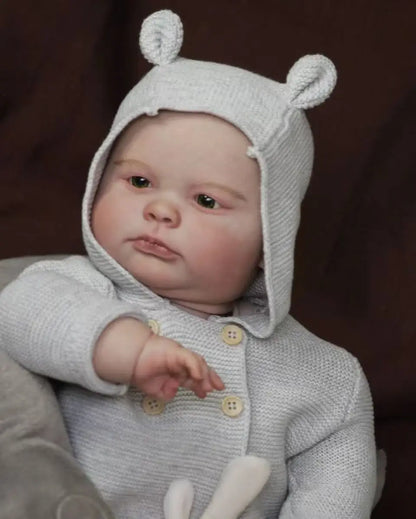 Milo – 60 cm lebensechte Reborn Babypuppe Junge mit blauen Augen & handbemaltem Haar