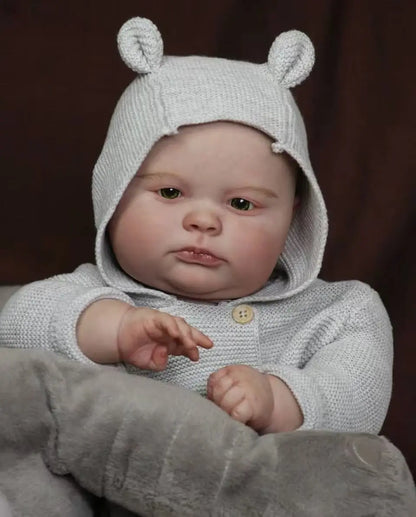 Milo – 60 cm lebensechte Reborn Babypuppe Junge mit blauen Augen & handbemaltem Haar