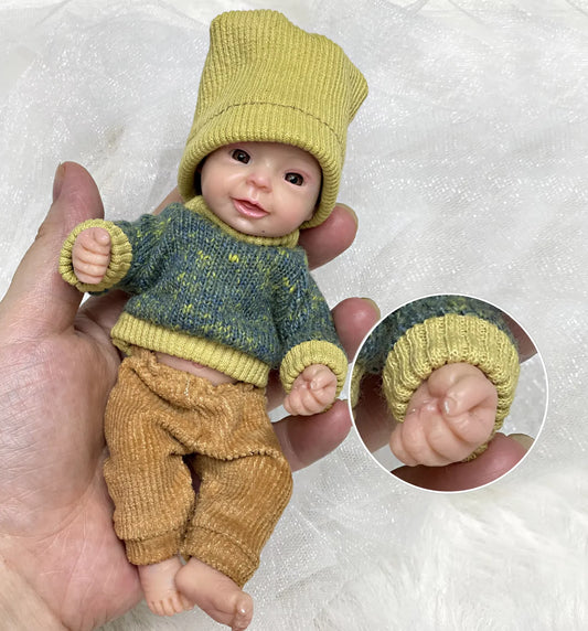 Mini Neugeborenen Babypuppe – 15 cm Handflächengrosse Silikon-Schönheit