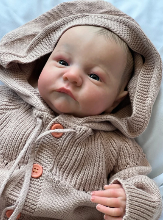 Lisa – Bambola Reborn da 49 cm, neonata, con struttura in pelle 3D e corpo completamente in vinile
