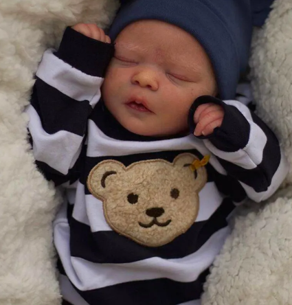 Neugeborener Reborn Babypuppe Junge – 45 cm Realistische Puppe mit 3D-Hautton & Kuschelkörper