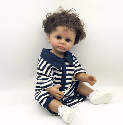 Tutti – 55 cm Reborn Babypuppe Junge aus Vollvinyl mit handgepflanztem Haar und realistischen Details
