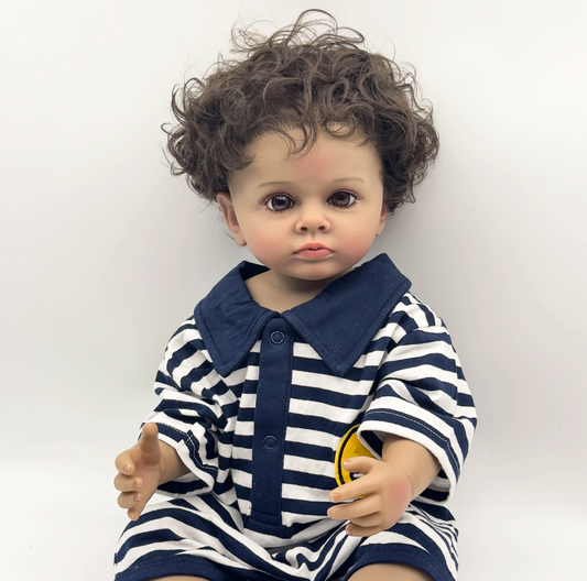 Tutti – 55 cm Reborn Babypuppe Junge aus Vollvinyl mit handgepflanztem Haar und realistischen Details