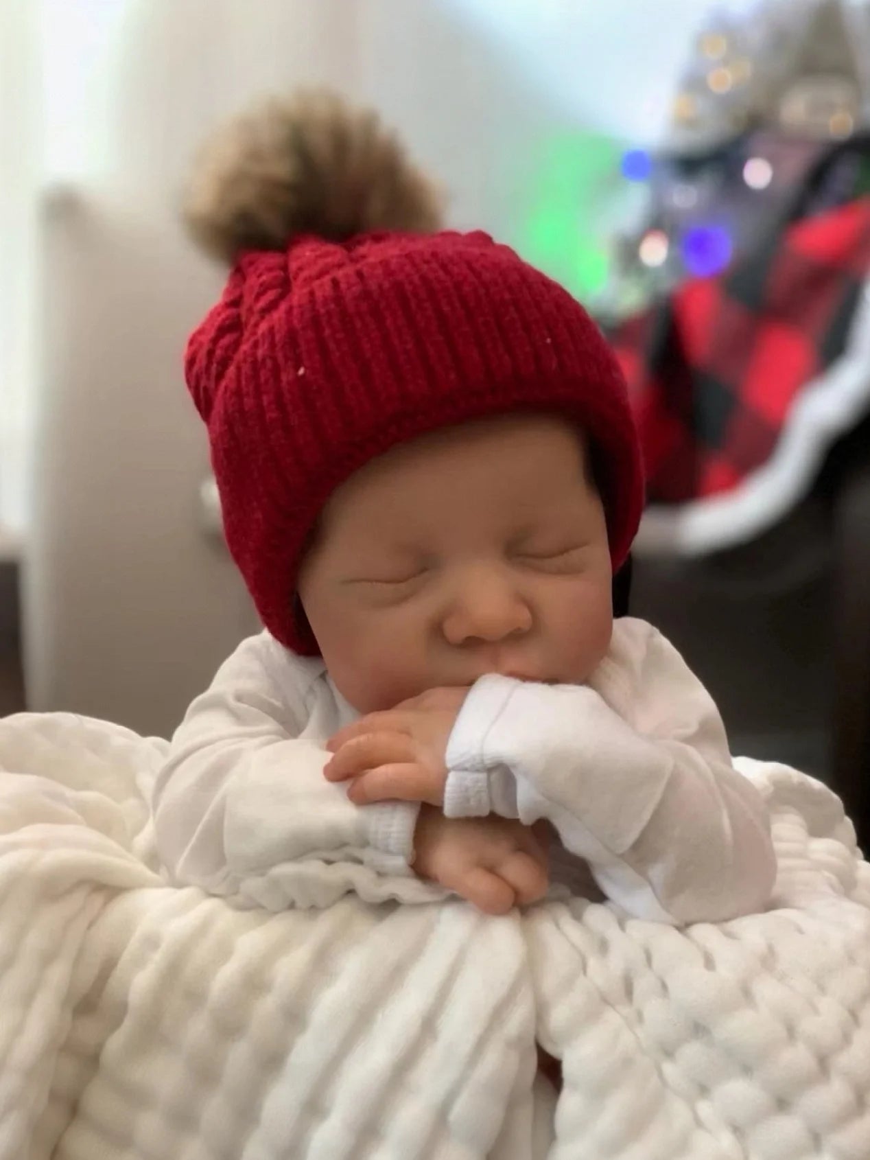 Leni – 48 cm Reborn Neugeborenen-Babypuppe mit geschlossenen Augen & handbemaltem Haar