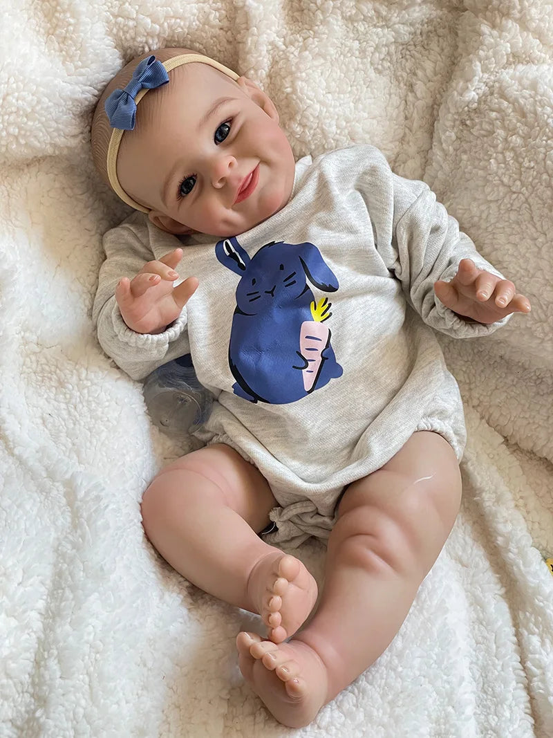 Mia – 50 cm lebensechte Reborn Babypuppe mit strahlend blauen Augen & süßem Lächeln