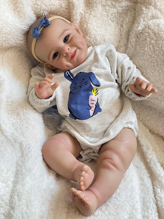 Mia – 50 cm lebensechte Reborn Babypuppe mit strahlend blauen Augen & süßem Lächeln