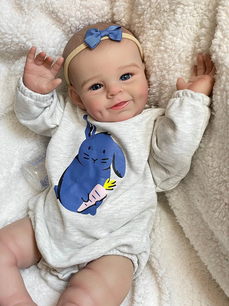 Mia – 50 cm lebensechte Reborn Babypuppe mit strahlend blauen Augen & süßem Lächeln