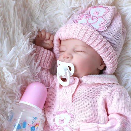 Lina – Bambola Reborn Realistica da 43 cm con Capelli e Accessori Fatti a Mano 